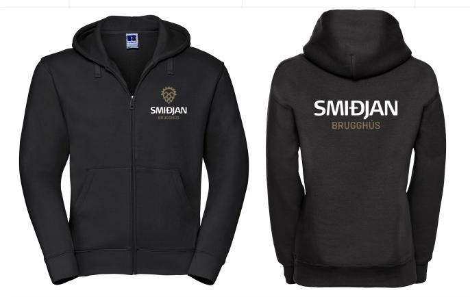 Black Hoodie with zipper - Smidjan Brugghus